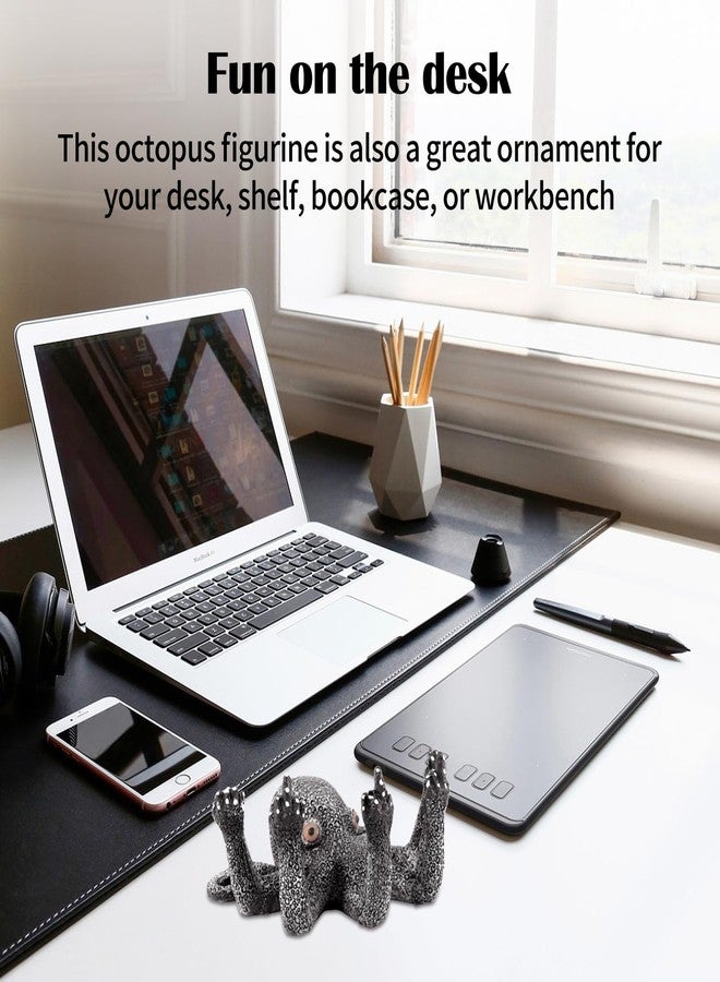 qumHmup Octopus Aquarium Ornaments Decoration, Black Resin Artificial Sea Life,Suitable for Various Fish Tanks - Image 5